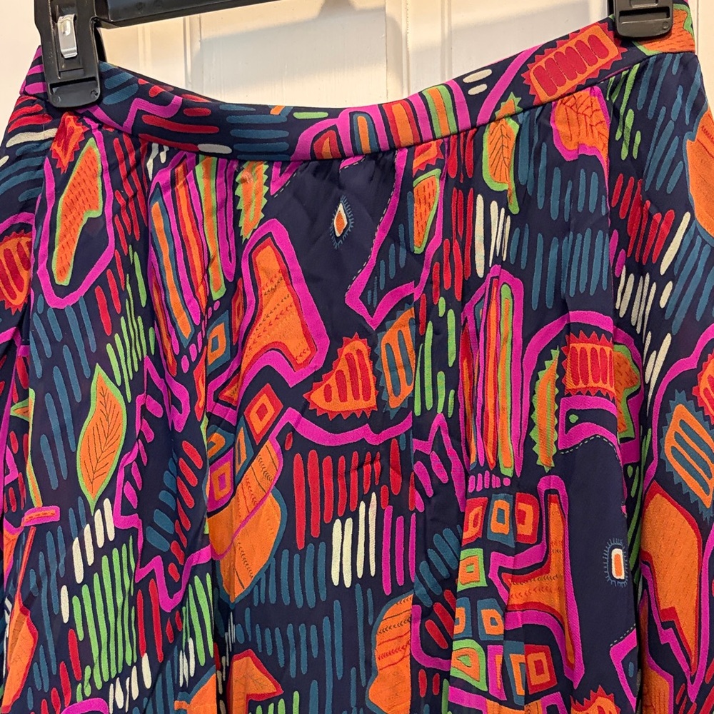 Vintage Designer Bob Mackie Collection II 100% Silk Multicolored Maxi Skirt - Picture 4 of 12